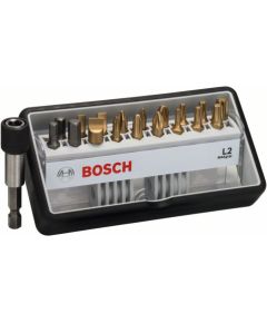 Bosch Uzgaļu komplekts Max Grip; PH; PZ; T; S; HEX; 18 gab. + magnētisks turētājs