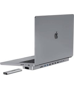 USB-C docking station / Hub for MacBook Pro 13" / 14" INVZI MagHub 12in2 with SSD tray (gray)