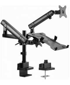 Monitora stiprinājums Gembird Desk Mounted Adjustable Monitor Arm with Notebook Tray (full-motion)