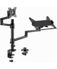 Monitora stiprinājums Gembird Desk Mounted Adjustable monitor arm with Notebook Tray