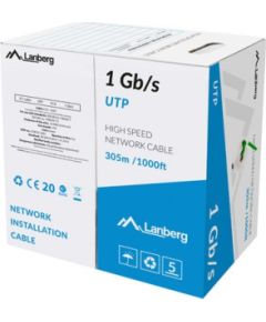 LANBERG LAN CABLE UTP 1GB/S 305M SOLID CCA GREEN