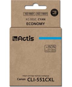Actis KC-551C ink (replacement for Canon CLI-551C; Standard; 12 ml; cyan (with chip)