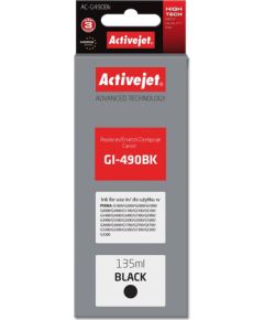 Activejet AC-G490Bk ink for Canon printer; Canon GI-490BK replacement; Supreme; 135 ml; black