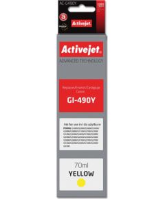 Activejet AC-G490Y ink for Canon printer; Canon GI-490Y replacement; Supreme; 70 ml; yellow