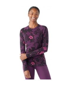 Smartwool Termo krekls SW WS CLASSIC Thermal Merino Base Layer Crew XS Purple Iris Floral