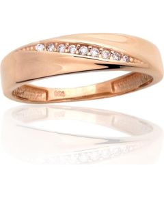 Золотое кольцо #1100971(Au-R)_CZ, Красное Золото 585°, Цирконы, Размер: 17.5, 1.7 гр.