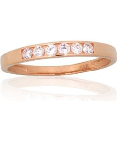 Золотое кольцо #1100832(Au-R)_CZ, Красное Золото 585°, Цирконы, Размер: 17.5, 1.34 гр.