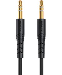 Mini jack 3.5mm AUX cable Vipfan L04 1m, gold plated (black)