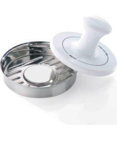 GEFU SPARK hamburger press Stainless steel, White Porcelain, Stainless steel