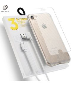 Dux Ducis 3 in 1 Set / Силиконовый чехол 0.3 mm / Защитное стекло 9H / Micro USB Кабель 90 cm / Для Samsung J330 Galaxy J3 (2017)