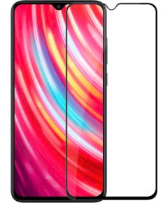 Fusion Full Glue 5D Tempered Glass Aizsargstikls Pilnam Ekrānam Xiaomi Redmi Note 8 Pro Melns