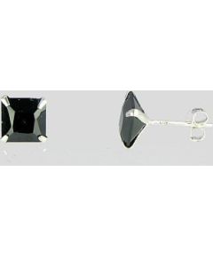 Серебряные серьги-пуссеты #2202631_CZ-BK, Серебро 925°, Цирконы, 1.4 гр.