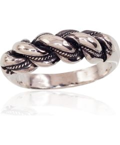 Серебряное кольцо #2100005(POx-Bk), Серебро 925°, оксид (покрытие), Размер: 18, 8.3 гр.