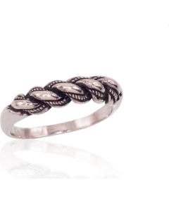 Серебряное кольцо #2100004(POx-Bk), Серебро 925°, оксид (покрытие), Размер: 17.5, 4.3 гр.