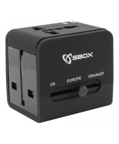 Sbox TA-23 Universal Travel Adapter with Dual USB Charger