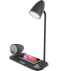 Tellur Nostalgia Wireless Desk Charger, Bluetooth Speaker, Desk Lamp black