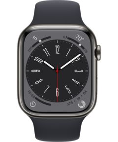 Apple Watch Series 8 45mm GPS + Cellular Stainless Steel - Graphite (Atjaunināts, stāvoklis kā jauns)