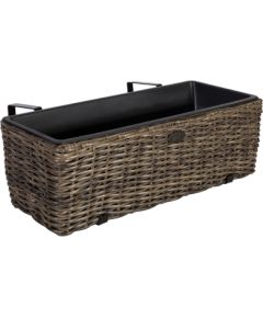 Puíu kaste balkonam WICKER 60x19xH18cm, tumði brûns