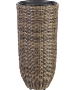 Кашпо WICKER D37xH77cм, пластиковое плетение, цвет: тёмно-коричневый