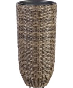 Кашпо WICKER D37xH77cм, пластиковое плетение, цвет: тёмно-коричневый