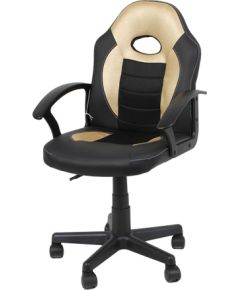 Biroja krēsls LUKA 57x54.5xH89-99cm melns/zelta