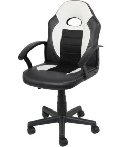 Biroja krēsls LUKA 57x54.5xH89-99cm melns/balts