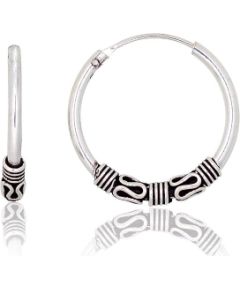Серебряные серьги-кольца #2204003(POx-Bk), Серебро 925°, оксид (покрытие), 2 гр.