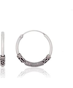 Серебряные серьги-кольца #2204000(POx-Bk), Серебро 925°, оксид (покрытие), 2.4 гр.