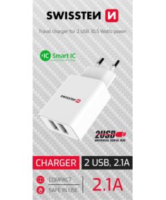 Swissten Smart Travel Charger Tīkla Lādētājs 2x USB 2.1A