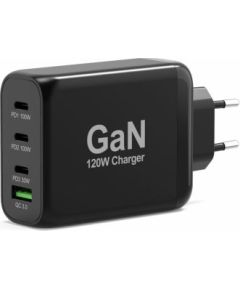Roger GaN Подача питания через порт и быстрая зарядка USB-C и USB-A мощностью 120 Вт зарядное устройство