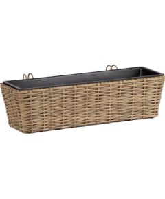 Balkona puíu kaste WICKER 61x19xH15cm, pîta no plastmasas, krâsa: bçðs