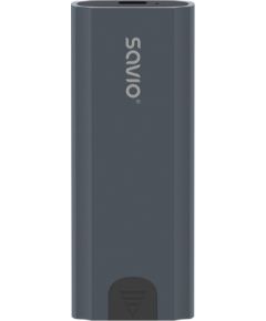 Savio M.2 SSD NVMe external drive enclosure, USB-C 3.1, AK-67, grey