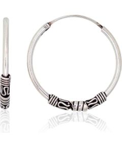 Серебряные серьги-кольца #2204013(POx-Bk), Серебро 925°, оксид (покрытие), 2.4 гр.
