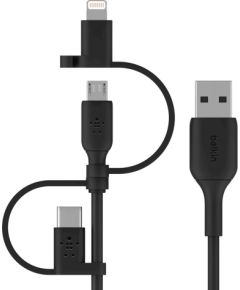 Belkin BOOST CHARGE USB cable 1 m USB A USB C/Micro-USB B/Lightning Black