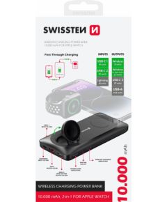 Swissten Bezvadu Power Bank Ārējas uzlādes baterija Priekš Apple Watch un MagSafe ierīcem 10000mAh