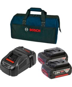 Bosch Zestaw dwóch akumulatorów 18V 5Ah z ładowarką w torbie (0615990J27)