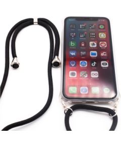 Evelatus iPhone 11 Pro Max Case with rope Black Apple Transparent