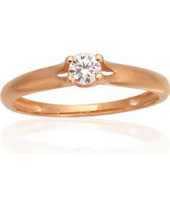 Золотое кольцо #1100954(Au-R)_CZ, Красное Золото 585°, Цирконы, Размер: 16, 1.23 гр.