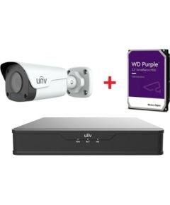 Uniview UNV 4MP IP videonovērošanas komplekts ar PoE (NVR + 8 bullet kameras + HDD disks dāvanā)