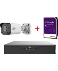 Uniview UNV 2MP IP videonovērošanas komplekts ar PoE (NVR + 8 bullet kameras + HDD disks dāvanā)