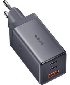 Wall charger Baseus GaN5 2x USB-C + USB, 65W + cable 1m (grey) Telefonu lādētāji 220v