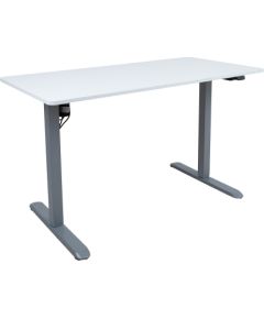 Desk ERGO LIGHT with 1 motor 120x60cm, silver grey/white