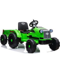 Vienvietīgs elektriskais traktors ar piekabi, zaļš
