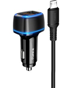 OEM KAKU Car Charger KSC-528 Shengyu - 2xUSB - 2,8A with USB to Micro USB black