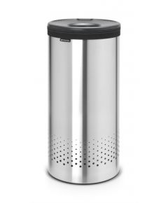 BRABANTIA veļas grozs, 35l, ar melnu plastm. vāku, Matt steel - 103469