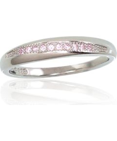 Sudraba gredzens #2101647(PRh-Gr)_CZ-PI, Sudrabs 925°, rodijs (pārklājums), Cirkoni, Izmērs: 17.5, 1.6 gr. Sieviešu