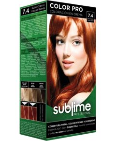 EC SUBLIME PROFESSIONAL HAIR COLOR CREAM COLOR PRO 7.4 COPPER BLONDE 50 ML - Matu krāsa ar keratīnu