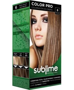 EC SUBLIME PROFESSIONAL HAIR COLOR CREAM COLOR PRO 6 DARK BLONDE 50 ML - Matu krāsa ar keratīnu