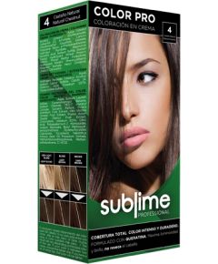 EC SUBLIME PROFESSIONAL HAIR COLOR CREAM COLOR PRO 4 NATURAL CHESTNUT 50 ML - Matu krāsa ar keratīnu