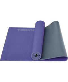 Коврик для йоги Toorx MAT177 PVC 173x60x0,6 PVC Фиолетовый / серый